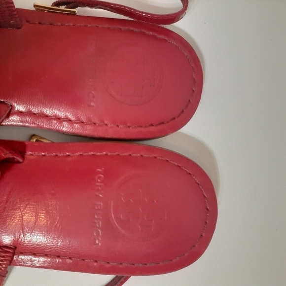 TORY burch women's ali equestrian thong sandals pink flats, size 7.5 - Picture 6 of 15